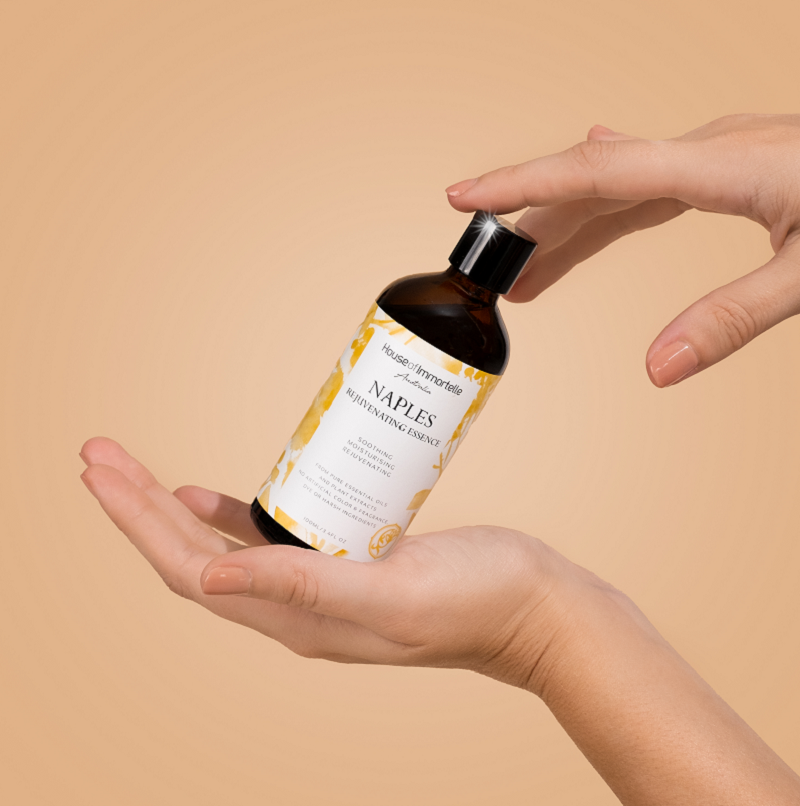 House of Immortelle Naples Rejuvenating Essence for hydrated, smooth and radiant-looking skin.
