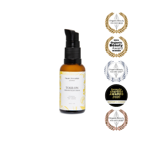 House of Immortelle Toulon Defense Night Cream for nourished, radiant-looking skin.